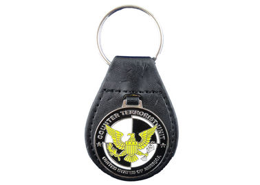 선전용 선물 독수리 가죽 Keychain, 니켈 도금을 가진 개인화된 가죽 Keychains