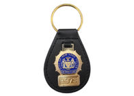 뉴욕 경찰 관례는 금관 악기 연약한 사기질 상징, 도금된 금을 가진 가죽 Keychain를 개인화했습니다