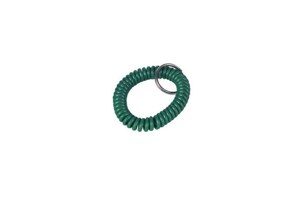 녹색 손목 PVC 열쇠 홀더, 나선형 반지 30590를 가진 선전용 Keychains