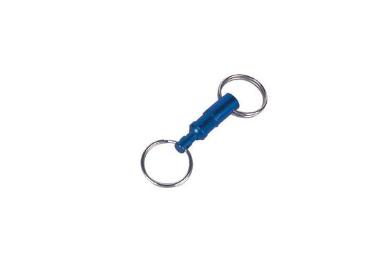 파란 알루미늄 떼어놓 두 배 열쇠 고리 홀더 선전용 Keychains 30595