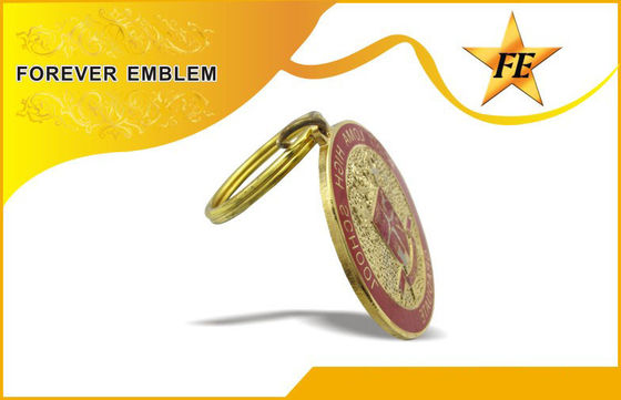 연약한 사기질/균열 반지와 사슬을 가진 칠보 금속 선전용 Keychains