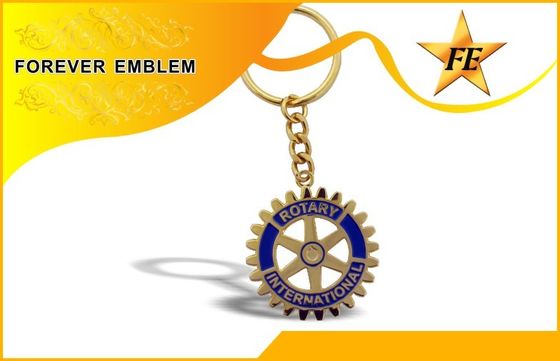 금 도금을 가진 청동색 모조 단단한 사기질 금속 선전용 Keychains