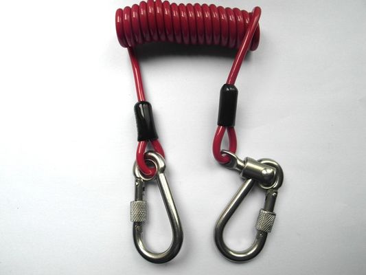 회전대 스테인리스 잠그는 걸이를 가진 빨간 공구 방아끈 케이블 5.0 mm
